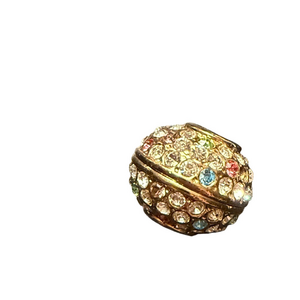 D’Orlan Vintage 22kt Goldplated sphere Pendant w Multicolor Swarovski Crystals